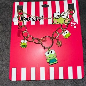 🆕 Sanrio Keroppi Mushroom & Strawberry Charm Necklace